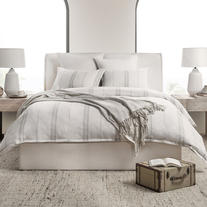 Classic Home Furniture - Jayson Gray Stripe Linen Cashmere 3pc King Set - BEDD350K