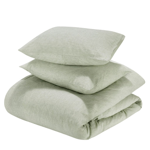Villa By Classic Home - Jayson Sagebrush Linen Cashmere 3pc Queen Duvet Set - BEDD351Q - GreatFurnitureDeal