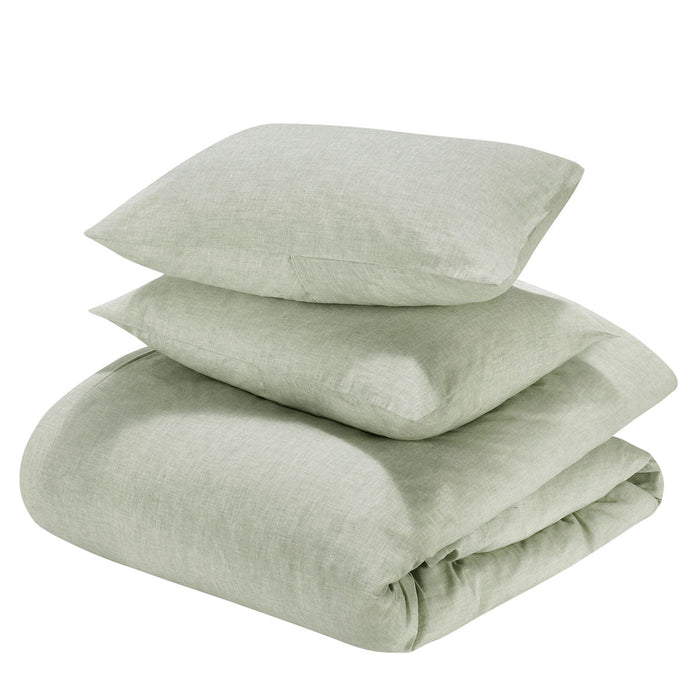 Villa By Classic Home - Jayson Sagebrush Linen Cashmere 3pc Queen Duvet Set - BEDD351Q - GreatFurnitureDeal