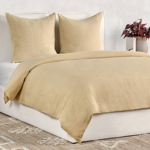 Villa By Classic Home - Paloma Hemp Ochre 3pc Queen Duvet Set - BEDD352Q - GreatFurnitureDeal