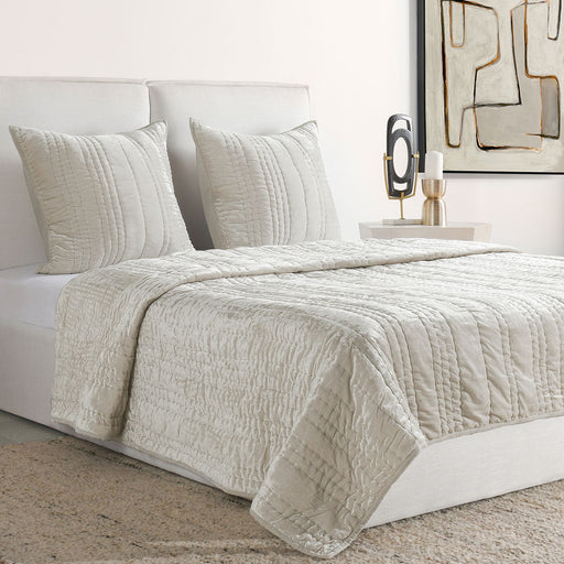 Villa By Classic Home - Seville Quilt Set in Oyster Gray - BEDQ361Q - GreatFurnitureDeal