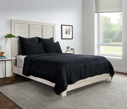 Classic Home Furniture - Bari Velvet Onyx Queen Quilt Set - BEDQ513Q - GreatFurnitureDeal