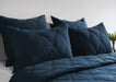 Villa By Classic Home - Caleb Hand Stitched Midnight Blue Queen Quilt - V240104) - GreatFurnitureDeal