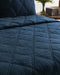 Villa By Classic Home - Caleb Hand Stitched Midnight Blue Queen Quilt - V240104) - GreatFurnitureDeal