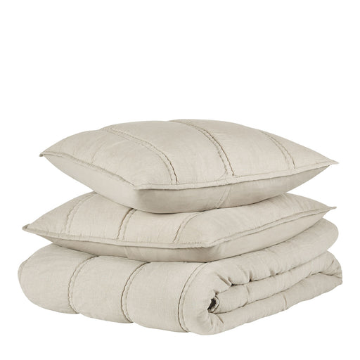 Classic Home Furniture - Rowen Taupe 4 Piece Queen Quilt Set - BEDQ534Q - GreatFurnitureDeal