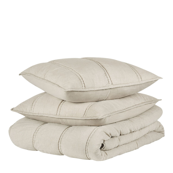 Classic Home Furniture - Rowen Taupe 4 Piece Queen Quilt Set - BEDQ534Q - GreatFurnitureDeal