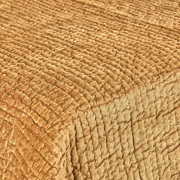 Villa By Classic Home - Bari Velvet Honey Gold 4Pc King Quilt Set - BEDQ535K - GreatFurnitureDeal