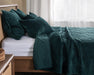 Classic Home Furniture - Bari Velvet Emerald 3pc Queen Quilt Set - BEDQ537Q - GreatFurnitureDeal