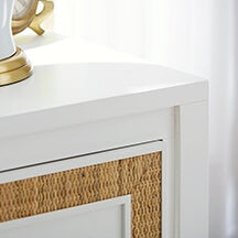 Bramble - Belgravia Bedside Table W- Rattan - BR-76558