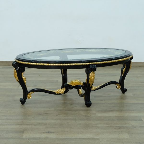 European Furniture - Bellagio III Coffee table in Black-Gold - 30019-CT - GreatFurnitureDeal