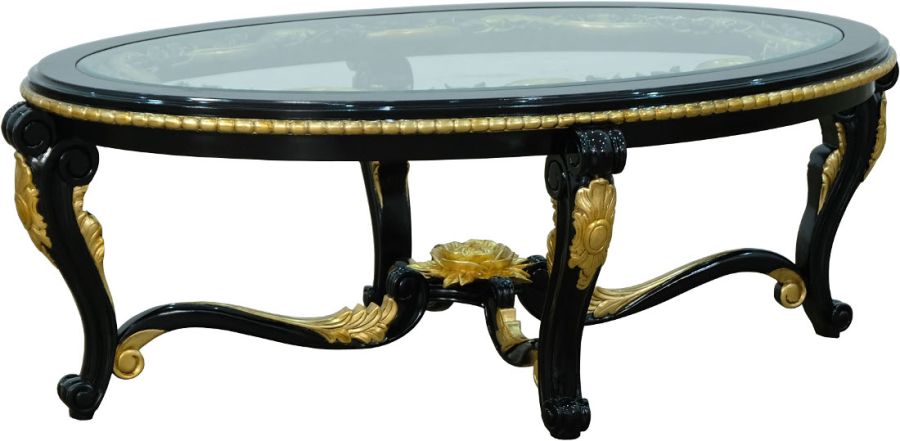European Furniture - Bellagio III Coffee table in Black-Gold - 30019-CT - GreatFurnitureDeal