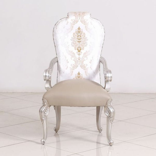 European Furniture - Bellagio Luxury Arm Chair Set of 2 - Antique Silver - 40050-AC - GreatFurnitureDeal