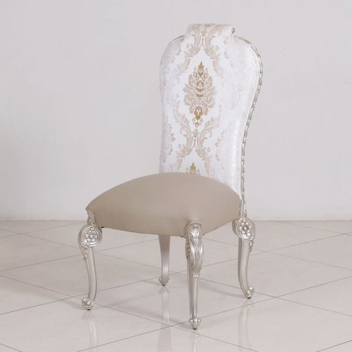 European Furniture - Bellagio Luxury Side Chair Set of 2 - Antique Silver - 40050-SC - GreatFurnitureDeal