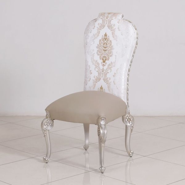 European Furniture - Bellagio Luxury Side Chair Set of 2 - Antique Silver - 40050-SC - GreatFurnitureDeal