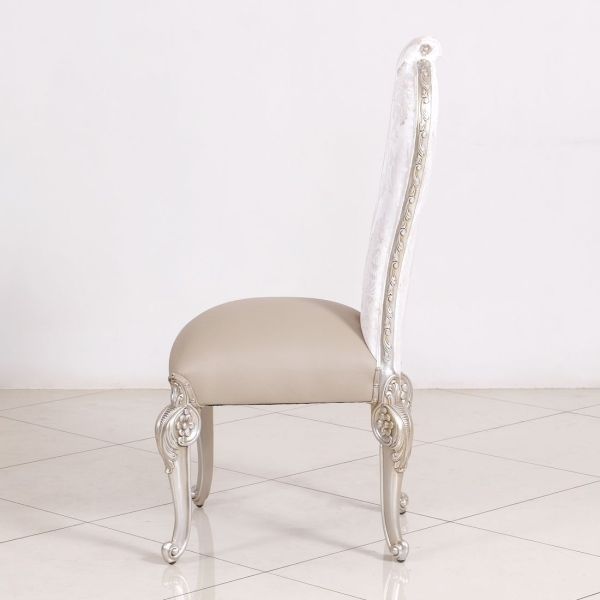 European Furniture - Bellagio Luxury Side Chair Set of 2 - Antique Silver - 40050-SC - GreatFurnitureDeal
