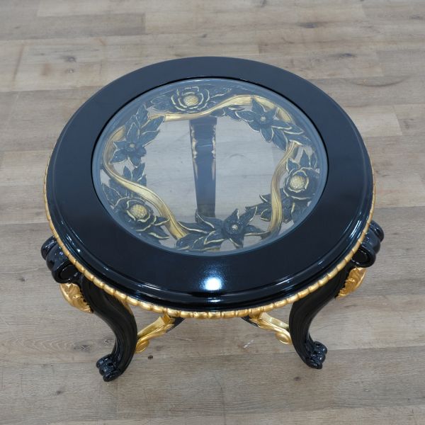 European Furniture - Bellagio III End Table in Black-Gold - 30019-ET - GreatFurnitureDeal