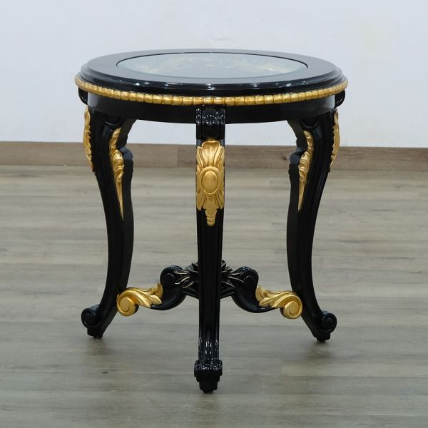 European Furniture - Bellagio III End Table in Black-Gold - 30019-ET - GreatFurnitureDeal