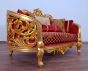 European Furniture - Bellagio II 3 Piece Living Room Set in Red-Gold - 30013-3SET - GreatFurnitureDeal