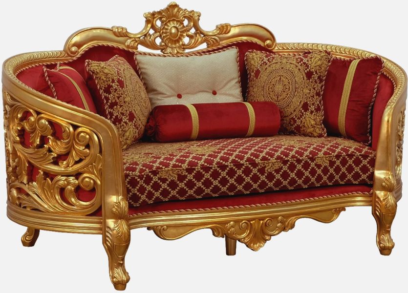 European Furniture - Bellagio II 4 Piece Living Room Set in Red-Gold - 30013-4SET - GreatFurnitureDeal