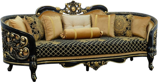 European Furniture - Bellagio Sofa in Black-Gold - 30019-S - GreatFurnitureDeal