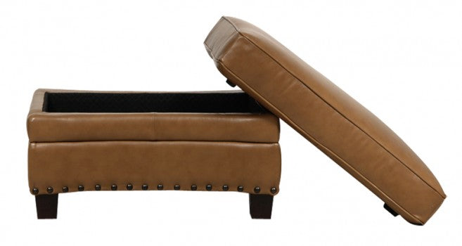 Mariano Italian Leather Furniture - Bennett Chair with Storage Ottoman - BENNETT-CO