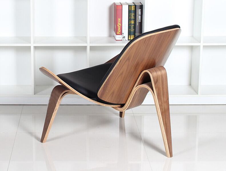 VIG Furniture - Modrest Warren Mid-Century Black & Walnut Accent Chair - VGBNBLS-01WL-BLK - GreatFurnitureDeal