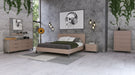VIG Furniture - Nova Domus Boston Modern Brown Oak & Brushed Stainless Steel Queen Bed - VGANBOSTON-BED-Q - GreatFurnitureDeal