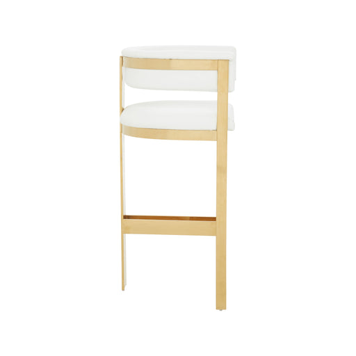 VIG Furniture - Modrest Boswell Modern White Gold Barstool - VGRHBOSWELL-WHT-BS - GreatFurnitureDeal