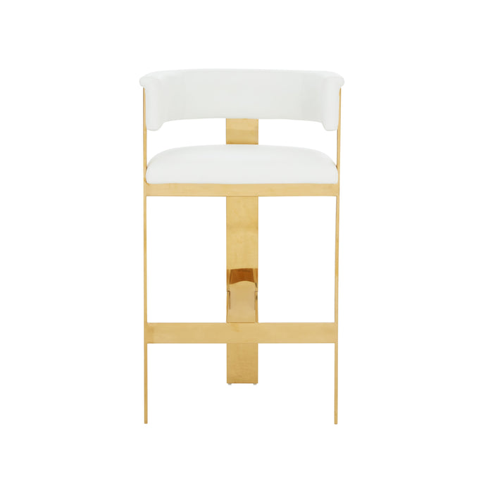 VIG Furniture - Modrest Boswell Modern White Gold Barstool - VGRHBOSWELL-WHT-BS