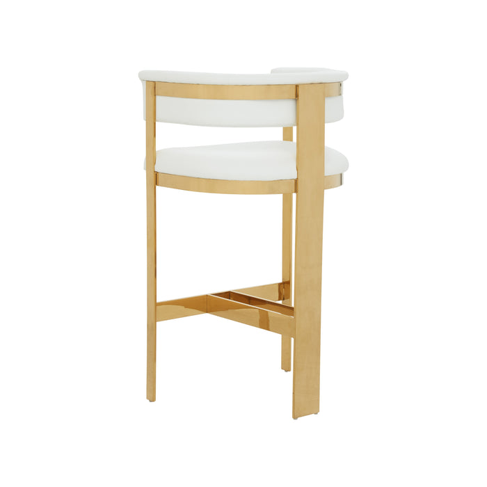 VIG Furniture - Modrest Boswell Modern White Gold Barstool - VGRHBOSWELL-WHT-BS