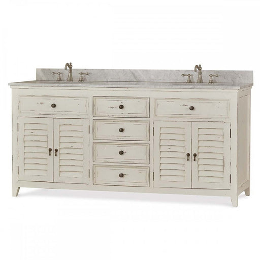 Bramble - Shutter Double Vanity w/ Sink & Marble Top - BR-26223 - GreatFurnitureDeal