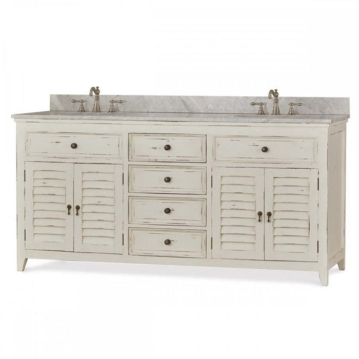 Bramble - Shutter Double Vanity w/ Sink & Marble Top - BR-26223 - GreatFurnitureDeal