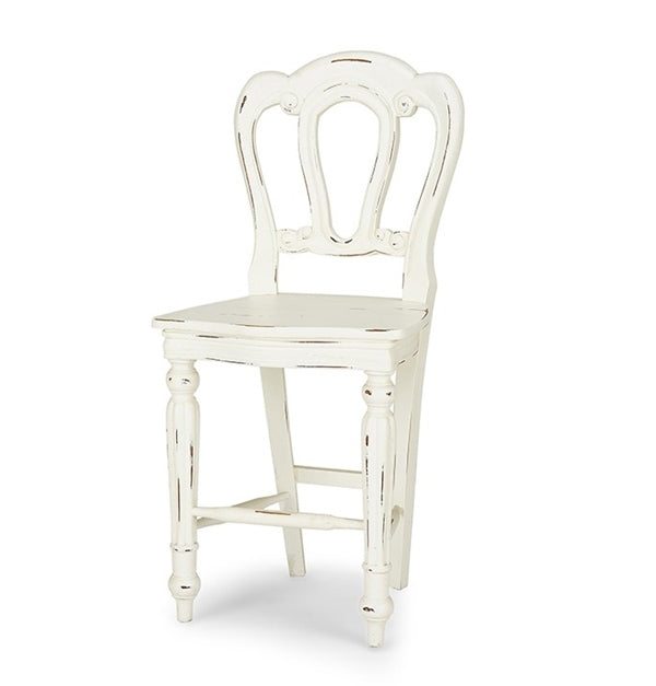 Bramble - Napoleon Counter Stool w- Back Carving - 26712WHD - GreatFurnitureDeal