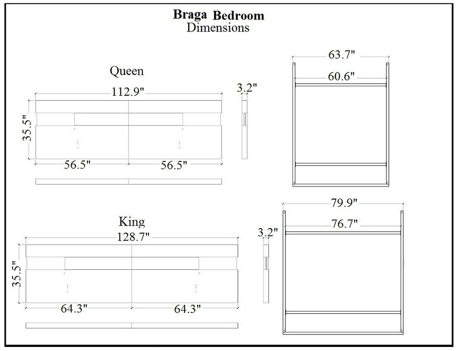 J&M Furniture - Braga Natural Grey Lacquer 5 Piece Queen Premium Bedroom Set - 178671-Q-5SET-NATURAL-GREY-LACQUER