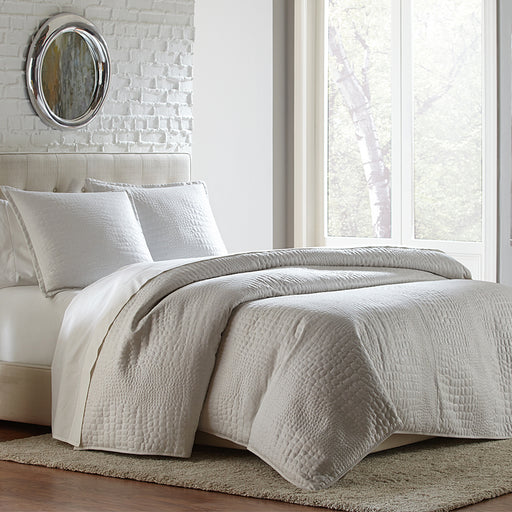 AICO Furniture - Brillance 3 Piece King Coverlet-Duvet - White - BCS-KD03-BRLIN-WHT - GreatFurnitureDeal