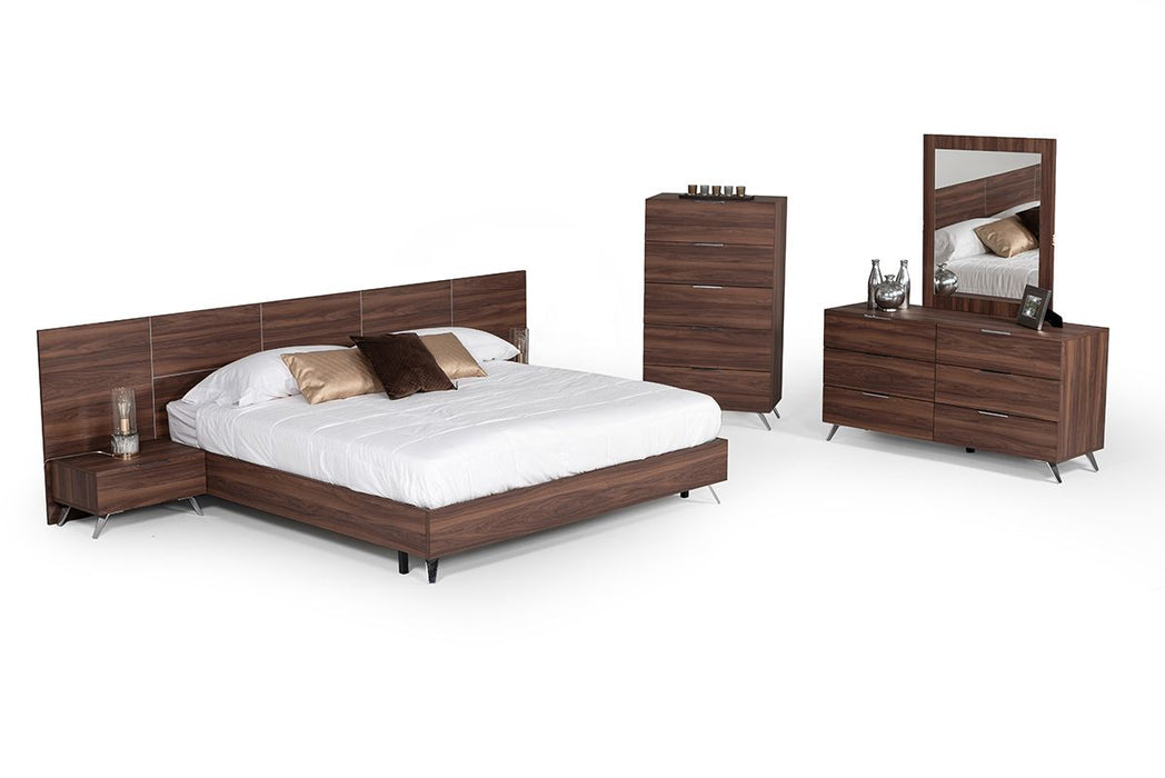 VIG Furniture - Nova Domus Brooklyn Italian Modern Walnut Eastern King Bed - VGACBROOKLYN-BED-EK - GreatFurnitureDeal