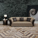 European Furniture - Vogue Sofa Sand Beige-Chocolate Italian Leather - EF-27990-S - GreatFurnitureDeal