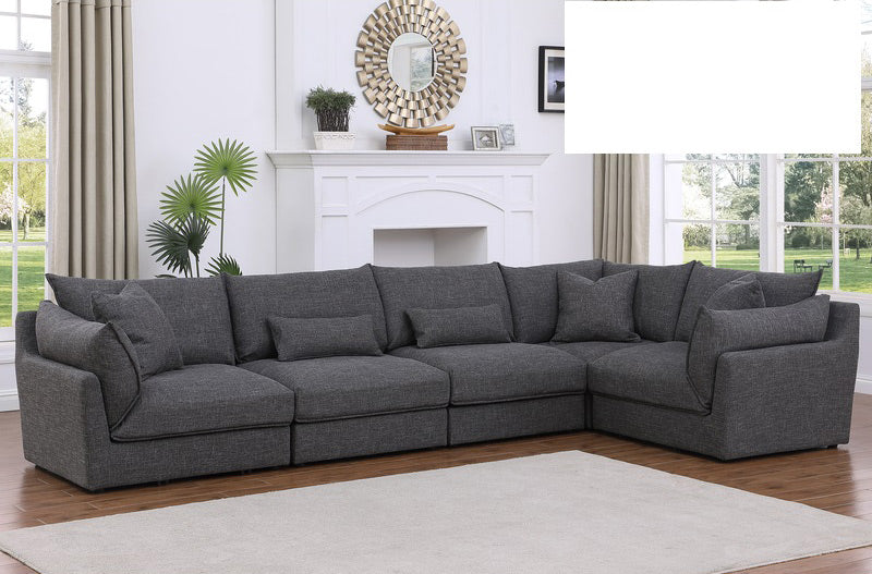 Mariano Furniture - C023 - 5 Piece Sectional Sofa Set in Grey - BM-C023DG5 - GreatFurnitureDeal