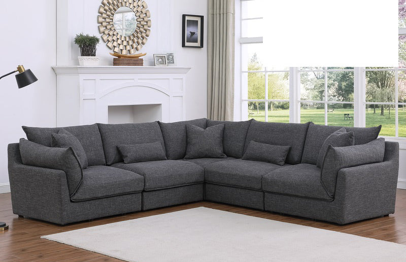 Mariano Furniture - C023 - 5 Piece Sectional Sofa Set in Grey - BM-C023DG5 - GreatFurnitureDeal