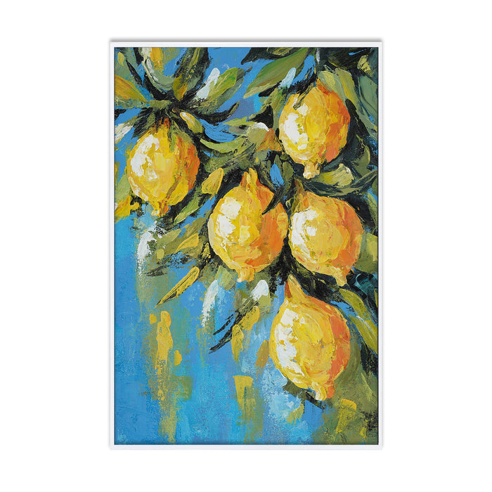 Bramble - Lemon Citron on canvas 24 x 36 w/ Frame In True White - BR-28086TRW---C1013- - GreatFurnitureDeal