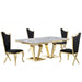 Mariano Furniture - C194 - 5 Piece Dining Table Set in Black/Gold - BM-C194RBG5 - GreatFurnitureDeal