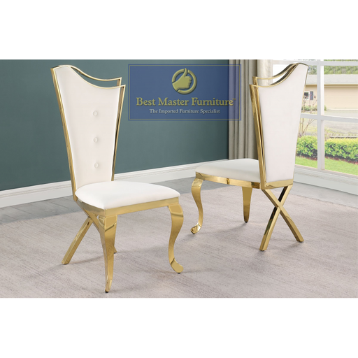 Mariano Furniture - C194 - 5 Piece Dining Table Set in Cream/Gold - BM-C194RCG5 - GreatFurnitureDeal