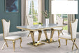 Mariano Furniture - C194 - 5 Piece Dining Table Set in Cream/Gold - BM-C194RCG5 - GreatFurnitureDeal