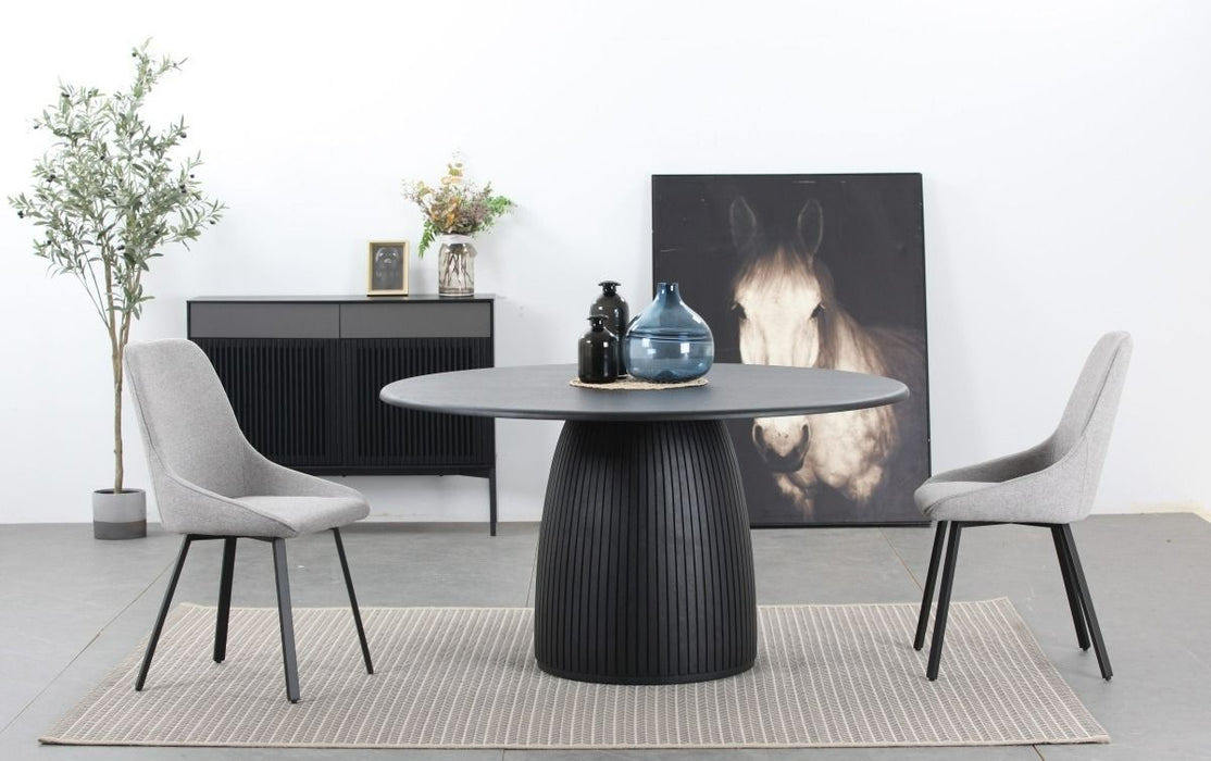 VIG Furniture - Modrest - Lander Modern Mid Century Black Oak Round Dining Table - VGDW-J3630-1-BLK