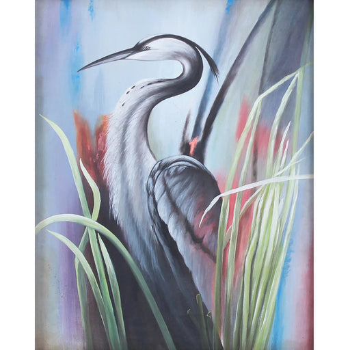 Bramble - Heron on the Hunt on Canvas 48 x 36 w/o Frame - BR-C724-28156------ - GreatFurnitureDeal