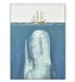 Bramble - Whale & Ship on Canvas 30 x 40 w/ Frame in True White - BR-28085TRW---C860- - GreatFurnitureDeal