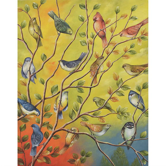 Bramble - Many Birds on Canvas 30 x 30 w/o Frame - BR-C866-28153------