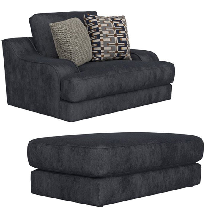 Jackson Furniture - Olympus Chair 1/2 with Ottoman in Sapphire - 215701-215710-SAPPHIRE - GreatFurnitureDeal