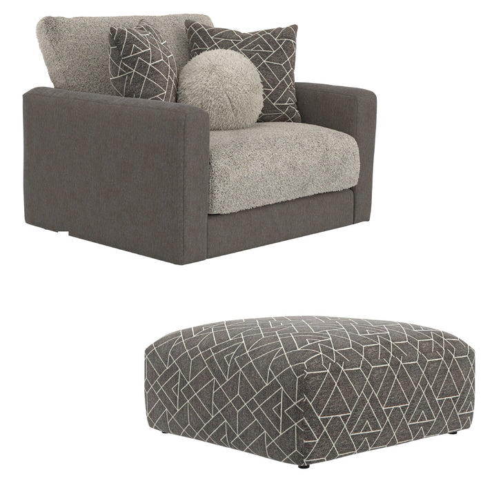 Jackson Furniture - Reddington Chair 1/2 with Cocktail Ottoman in Umber - 222501-22501-UMBER - GreatFurnitureDeal