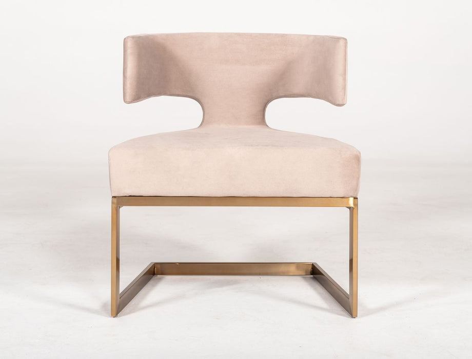 VIG Furniture - Modrest Calvo Modern Off-White Velvet & Brass Dining Chair - VGVCB897A-OWHT - GreatFurnitureDeal